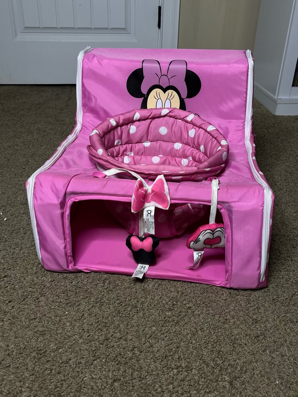 Disney Pink Minnie Mouse Activity Seat with Dangling Toys